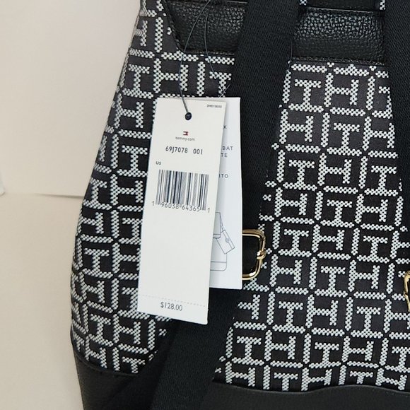 Tommy Hilfiger Large Black Jacquard Backpack with Detachable Card Holder - NWT main image 10